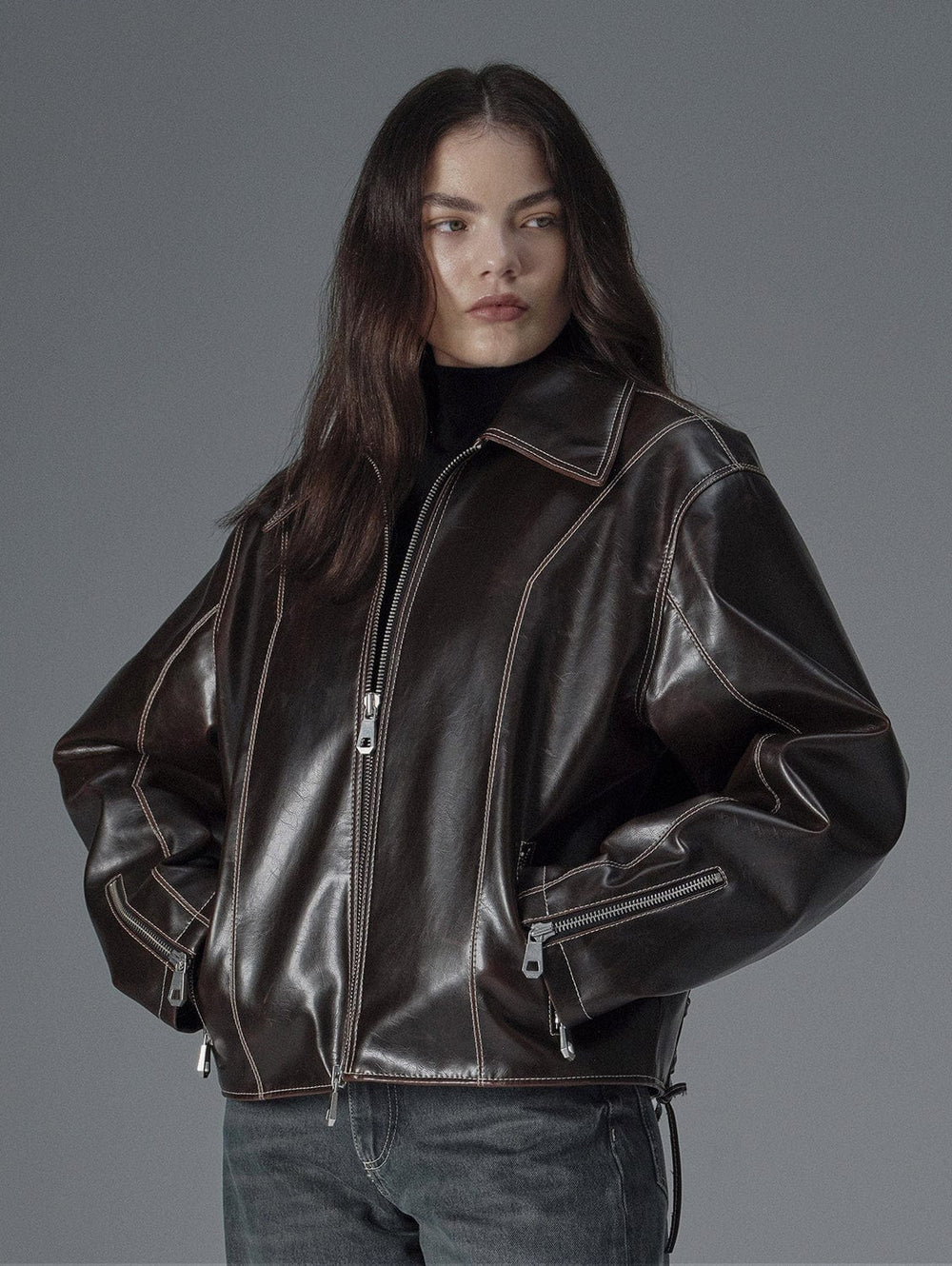 Robin Unisex Vegan Olive Leather Jacket | Sienna – Immaculate Vegan