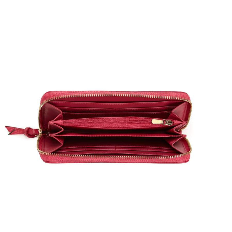 Serene Vegan Leather Zip Around Wallet | Pink