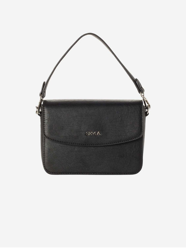 SKYLA GRACIE Classic Satchel with Crossbody Strap Black
