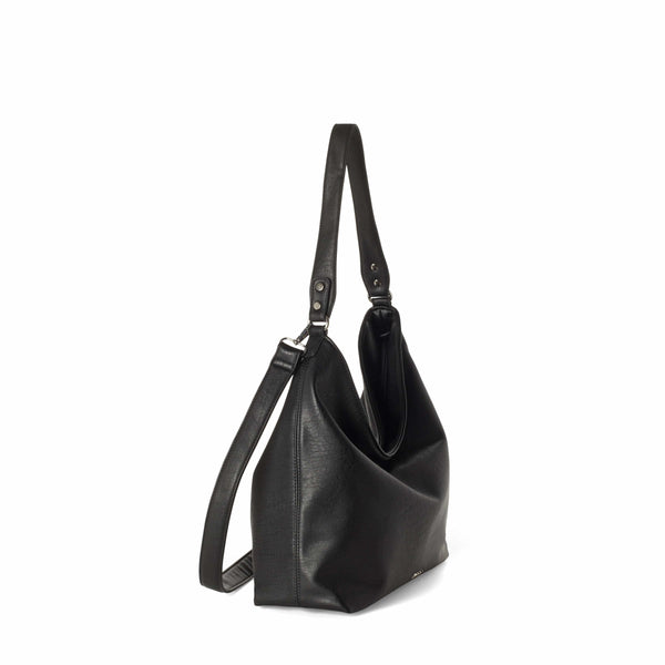 SKYLA MARY Classic Hobo Bag with Crossbody Strap Black