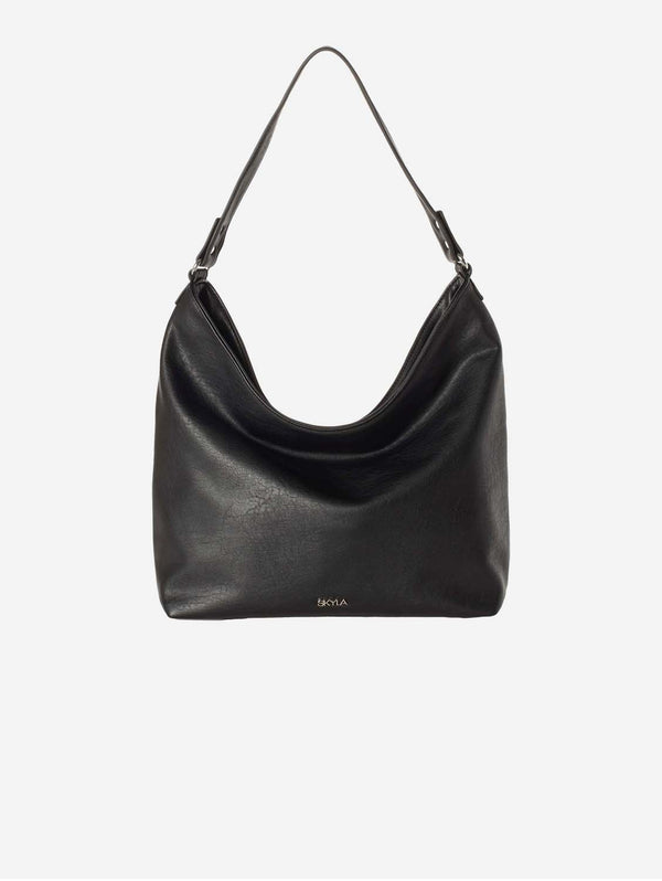 SKYLA MARY Classic Hobo Bag with Crossbody Strap Black