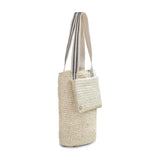 Immaculate Vegan - Stelar Cemagi Handwoven Raffia Tote Bag | Black & Cream