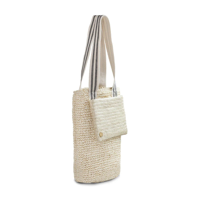 Stelar Cemagi Handwoven Raffia Tote Bag | Black & Cream