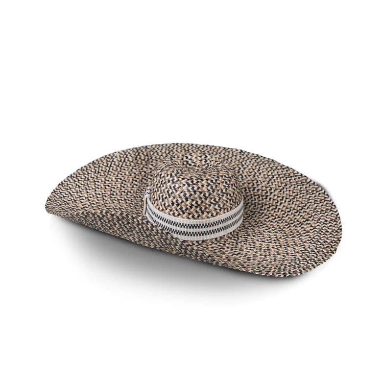 Stelar Larisa Natural Lontar Palm Brim Hat | Cacao & Cream