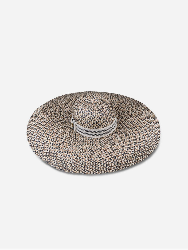 Stelar Larisa Natural Lontar Palm Brim Hat | Cacao & Cream