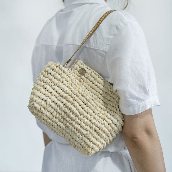 Stelar Lilis Small Raffia Frame Clutch