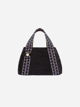 Immaculate Vegan - Stelar Manado Handwoven Atta Vegan Small Oval Handbag | Black