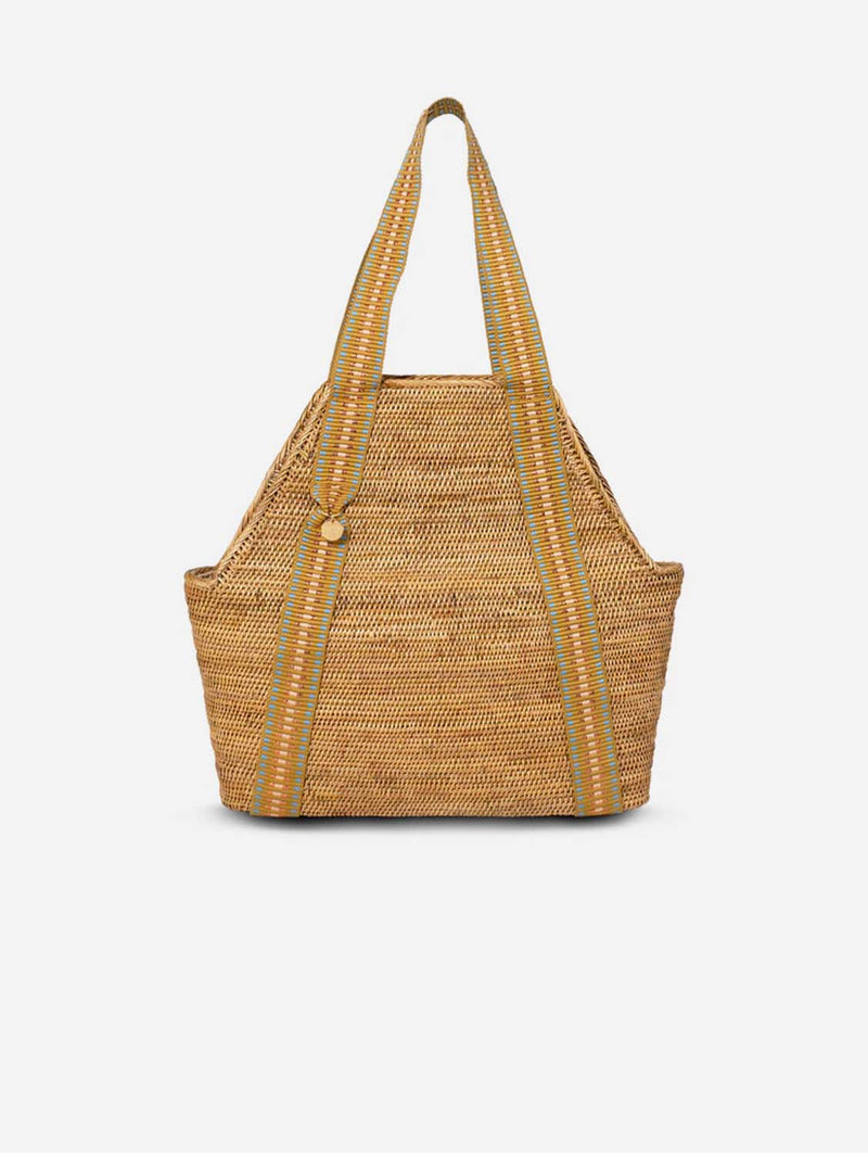 Stelar Poso Handwoven Atta Vegan Large Shopper Bag | Copper Stripe