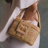 Immaculate Vegan - Stelar Siang Handwoven Atta Vegan Vanity Bag | Copper Stripe