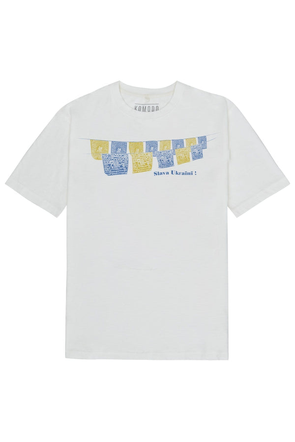 KOMODO SLAVA UKRAINE! Organic cotton mens tee - White