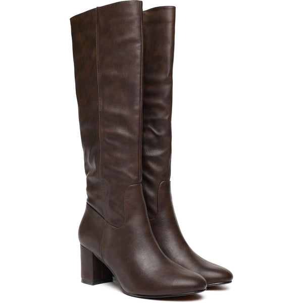 V.GAN Avocado Women's Vegan Leather Knee High Boots | Brown