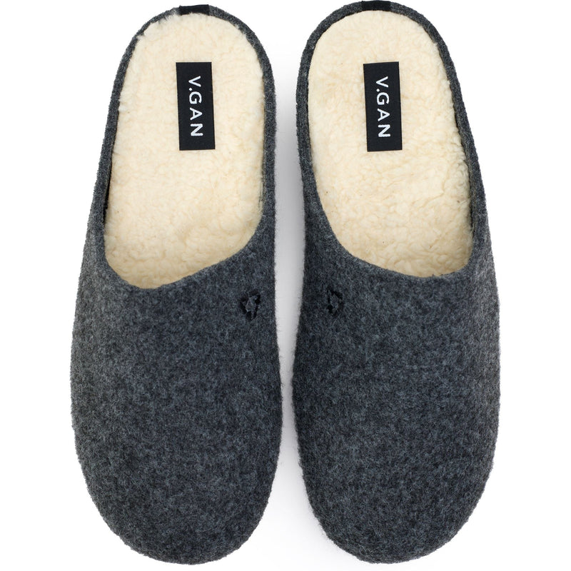 V.GAN Date Men's Vegan Mule Slippers | Dark Grey