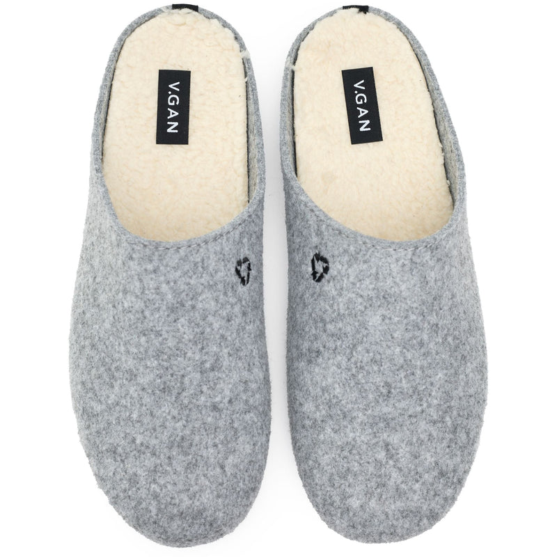 V.GAN Date Men's Vegan Mule Slippers | Light Grey