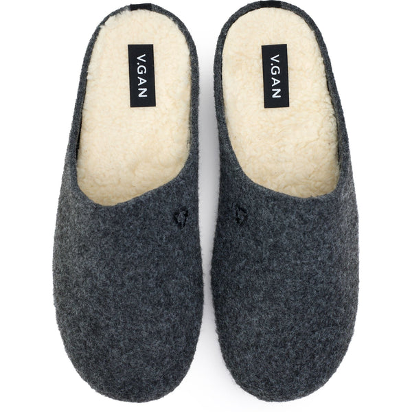 V.GAN Date Women's Vegan Mule Slippers | Dark Grey