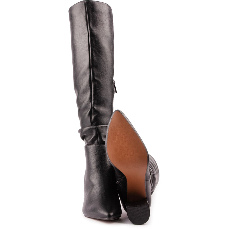 V.GAN Peach Women's Vegan Leather Knee High Boots | Black