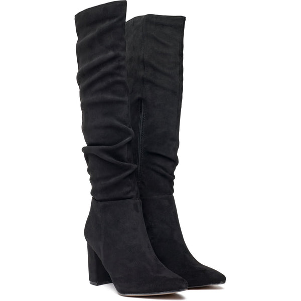 V.GAN Peach Women's Vegan Suede Knee High Boots | Black