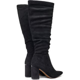 Immaculate Vegan - V.GAN Peach Women's Vegan Suede Knee High Boots | Black