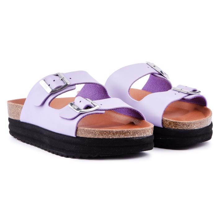 V.GAN Plum Women's Vegan Footbed Sandals | Lilac