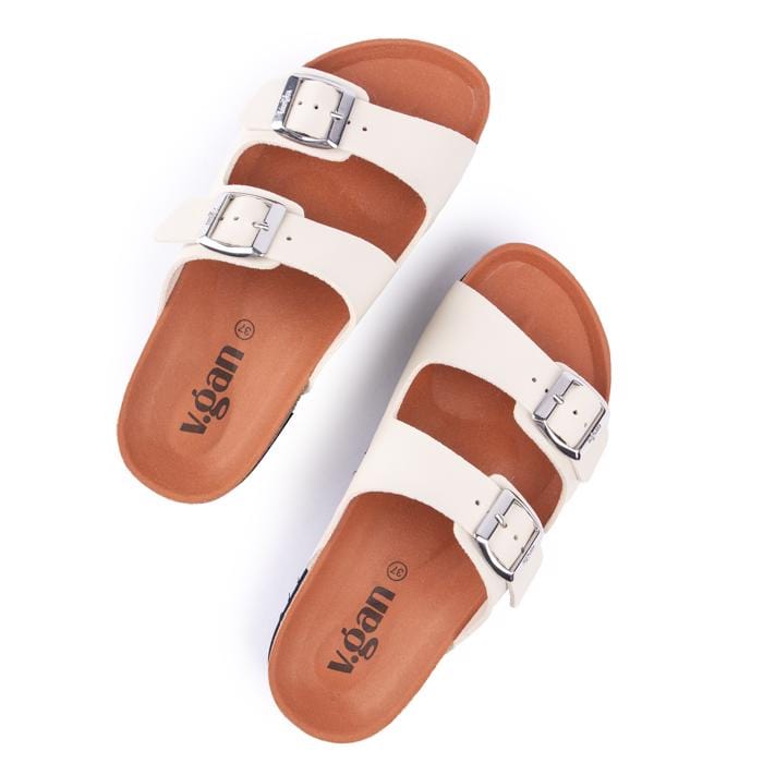 V.GAN Plum Women's Vegan Footbed Sandals | Neutral