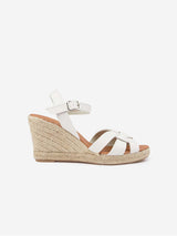 Immaculate Vegan - V.GAN Rhubarb Women's Vegan Leather Espadrille Wedge Sandals | White