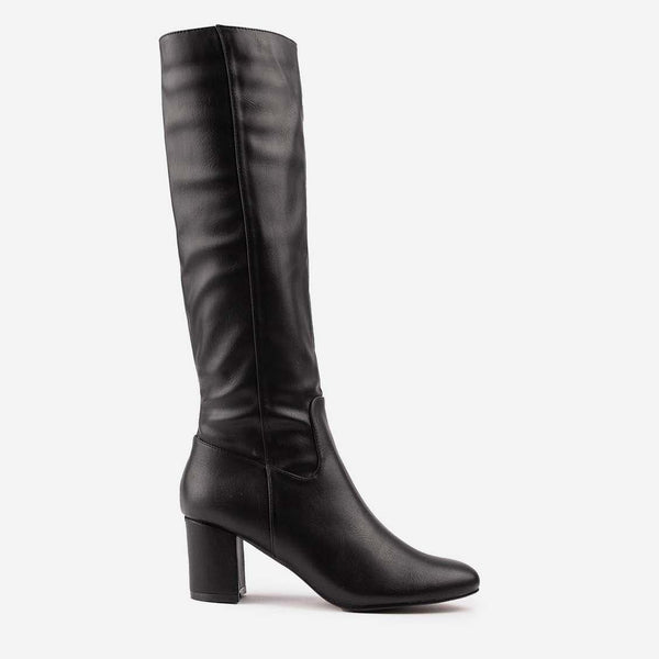 Avocado Women's Vegan Leather Knee High Boots Black - Main Image