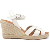 Immaculate Vegan - V.GAN Rhubarb Women's Vegan Leather Espadrille Wedge Sandals | White UK3 / EU36 / US5