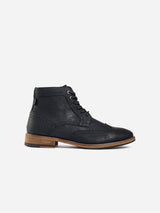 Immaculate Vegan - V.GAN Wheat 2 Men's Vegan Leather Brogue Boots | Black UK7 / EU41 / US8