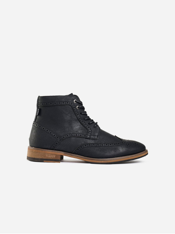 V.GAN Wheat 2 Men's Vegan Leather Brogue Boots | Black UK7 / EU41 / US8