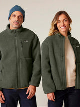 Immaculate Vegan - VEGAN Happy Vegan Unisex Brooker Sherpa Jacket | Multiple Colours Khaki / XXS