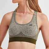 Immaculate Vegan - VEGAN Happy Vegan Women's TriDri Sports Wear Bra | Multiple Colours Olive / XS