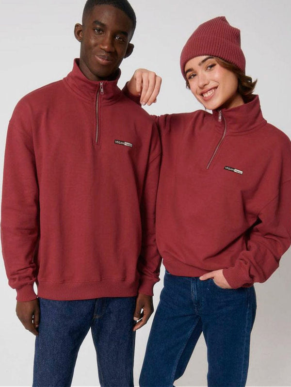 VEGAN Happy Vegan Unisex Miller Dry Jumper | Multiple Colours Red Earth / XXS