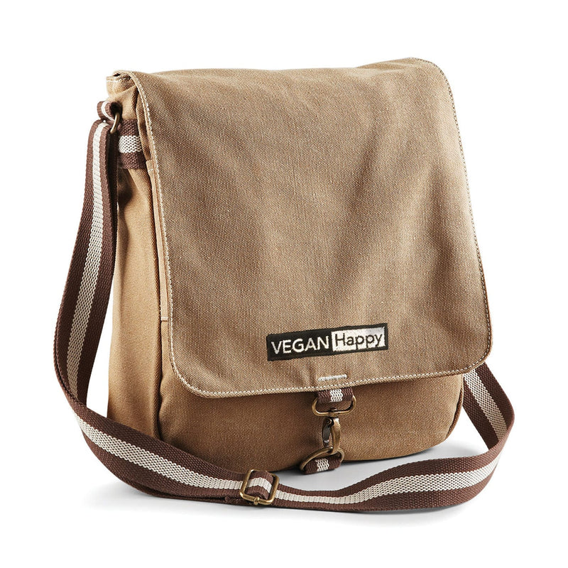 VEGAN Happy Vegan Canvas Messenger Bag Sahara / One Size