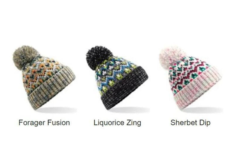 VEGAN Happy Vegan Blizzard Bobble Beanie | Multiple Colours Sherbet Dip / One Size