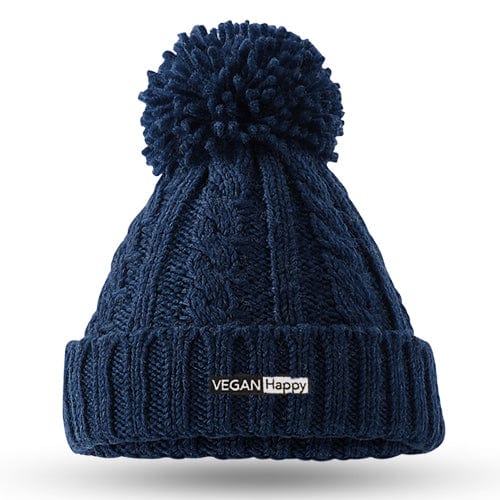 VEGAN Happy Vegan Beanie - Cable Knit Melange