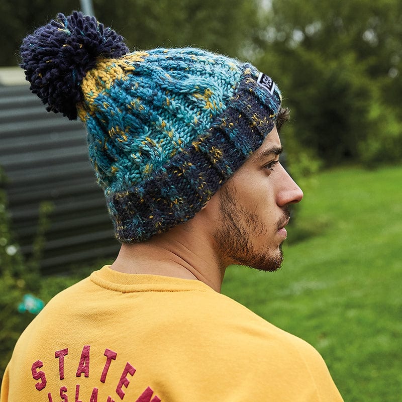 VEGAN Happy Vegan Corkscrew Pom Pom Beanie