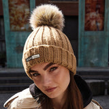 Immaculate Vegan - VEGAN Happy Vegan Faux Fur Chunky Pom Pom Beanie