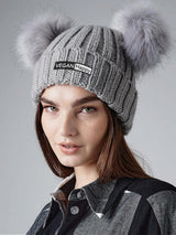 Immaculate Vegan - VEGAN Happy *Vegan Faux Fur Double Pom Pom Beanie