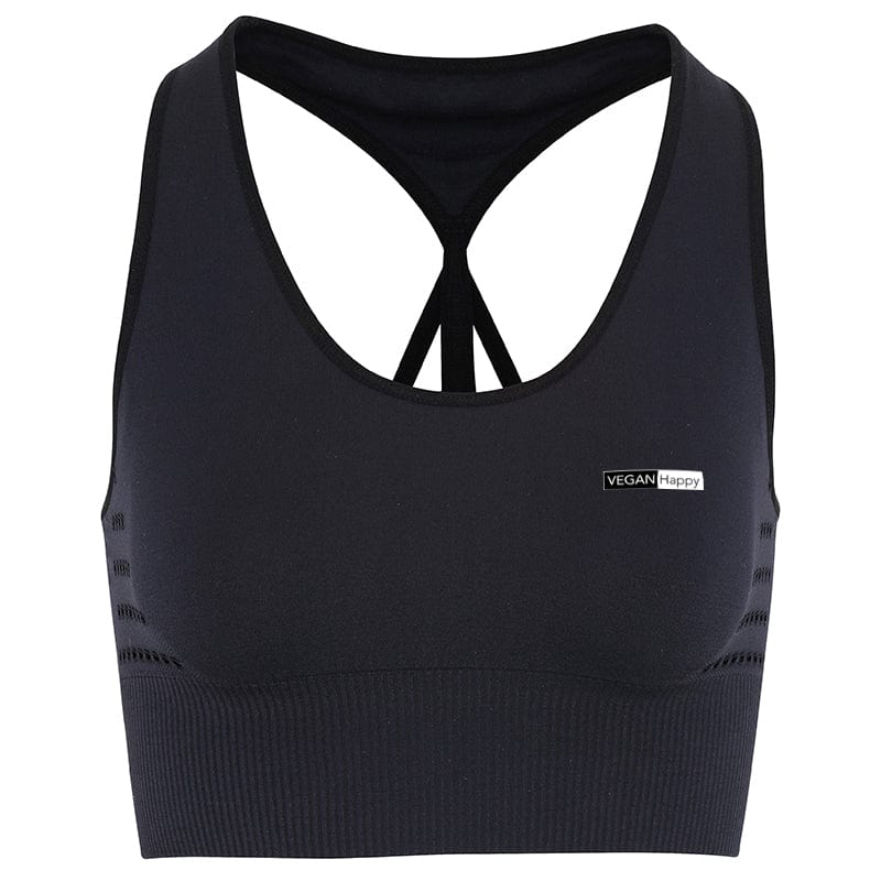 VEGAN Happy Vegan Gym Sports Bra Crop Top - Women's 'Reveal' Sports Bra