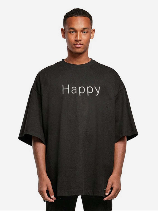 VEGAN Happy *Vegan 'Happy' Unisex Acid Washed Heavy Oversized Tee