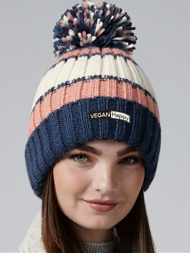 Vegan Hygge Striped Beanie | Multiple Colours