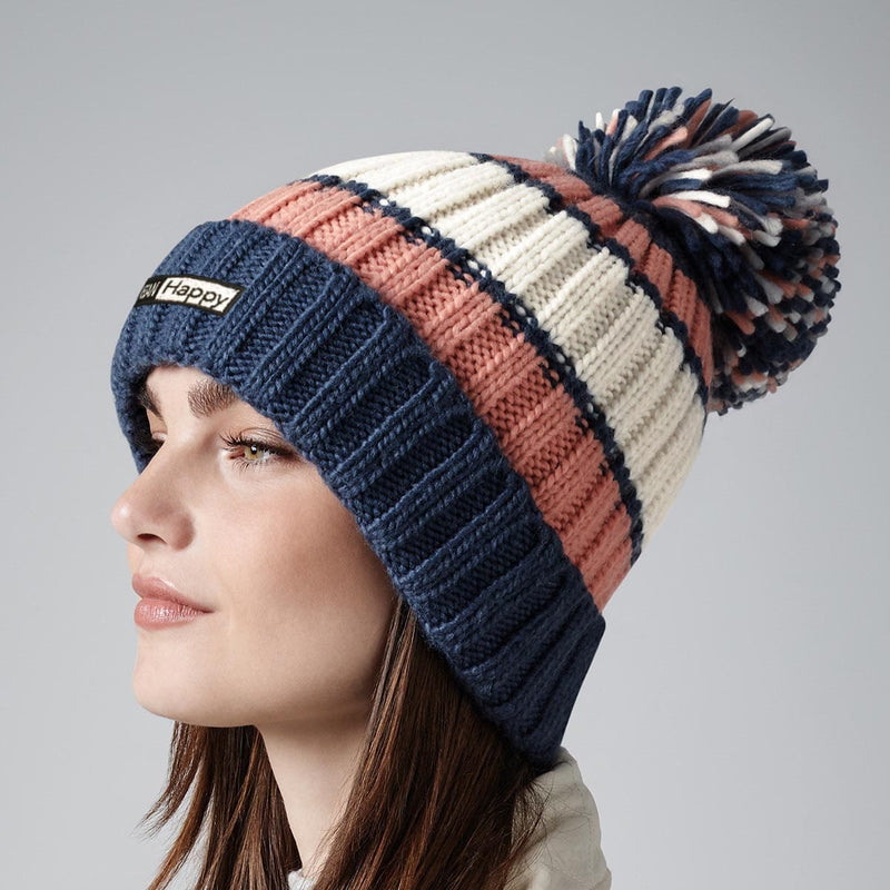 VEGAN Happy Vegan Hygge Striped Beanie