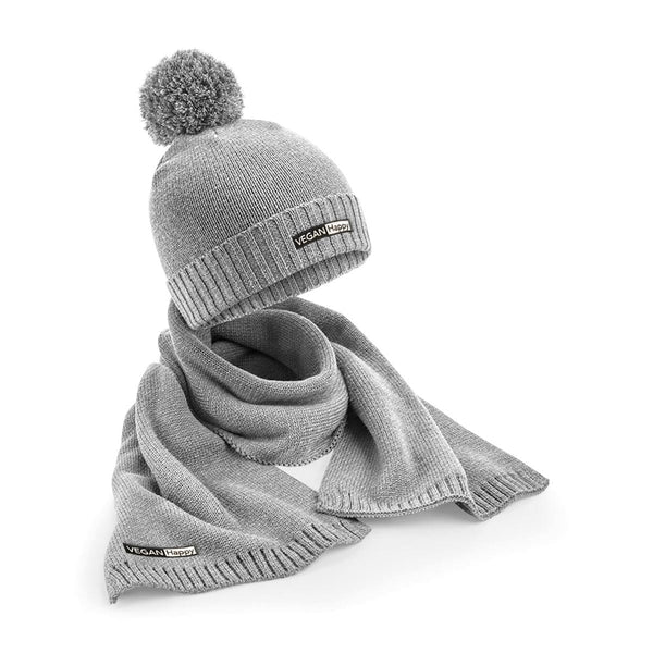 VEGAN Happy Vegan Knit Scarf & Beanie Gift Set