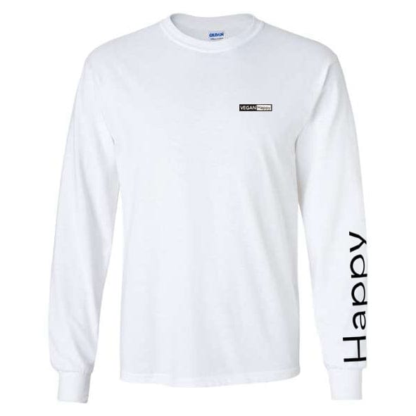 VEGAN Happy Vegan Men's 'Happy' Ultra Cotton Long Sleeve Tee