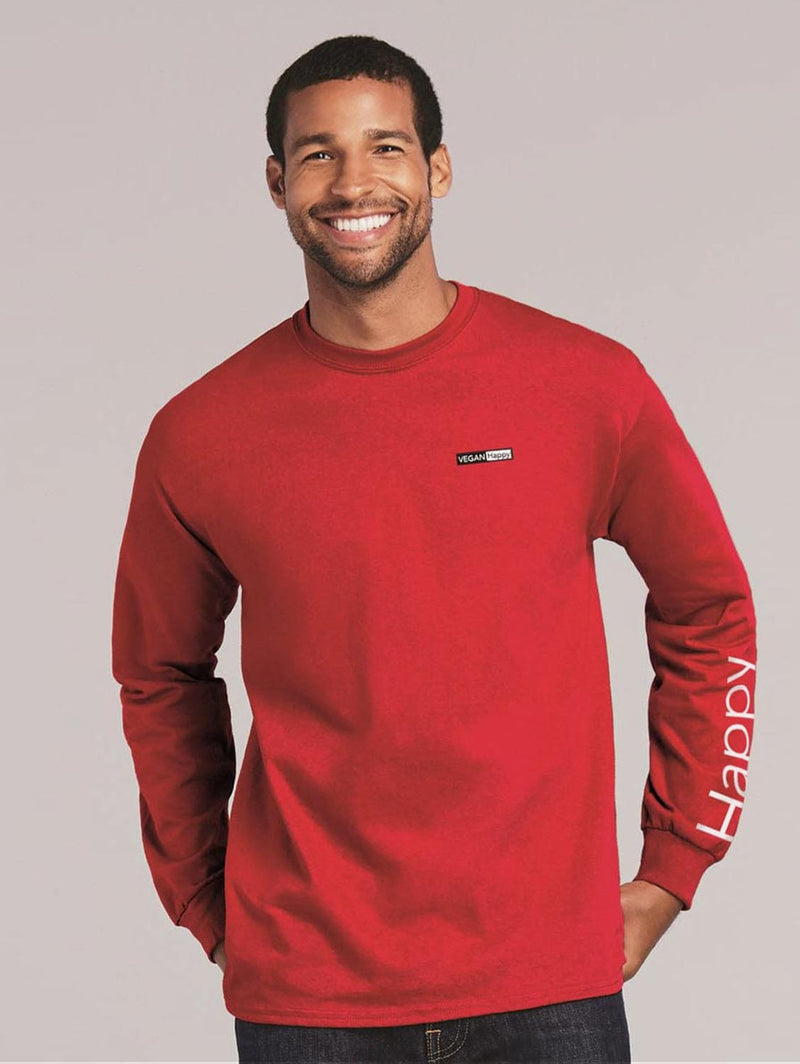 VEGAN Happy *Vegan Men's 'Happy' Ultra Cotton Long Sleeve Tee