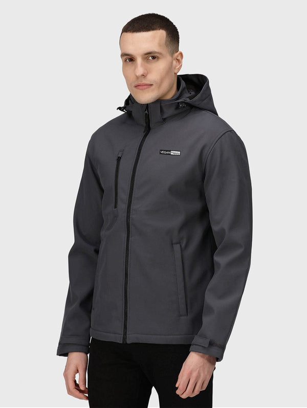 VEGAN Happy Vegan Men's Venturer 3-layer Hooded Softshell Jacket | Multiple Colours