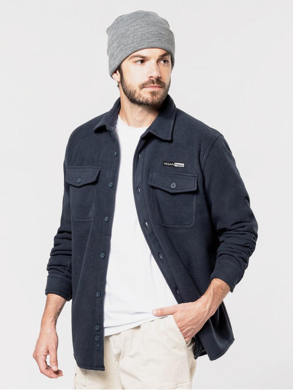 VEGAN Happy *Vegan Sherpa-Lined Fleece Overshirt