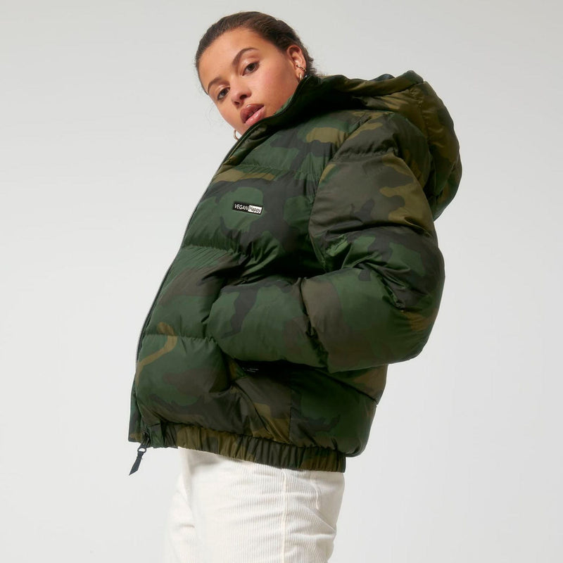 VEGAN Happy *Vegan Unisex AOP Oversized Puffer Jacket | Camo