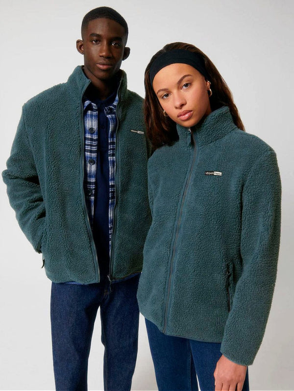 VEGAN Happy Vegan Unisex Outsider Sherpa Jacket | Multiple Colours