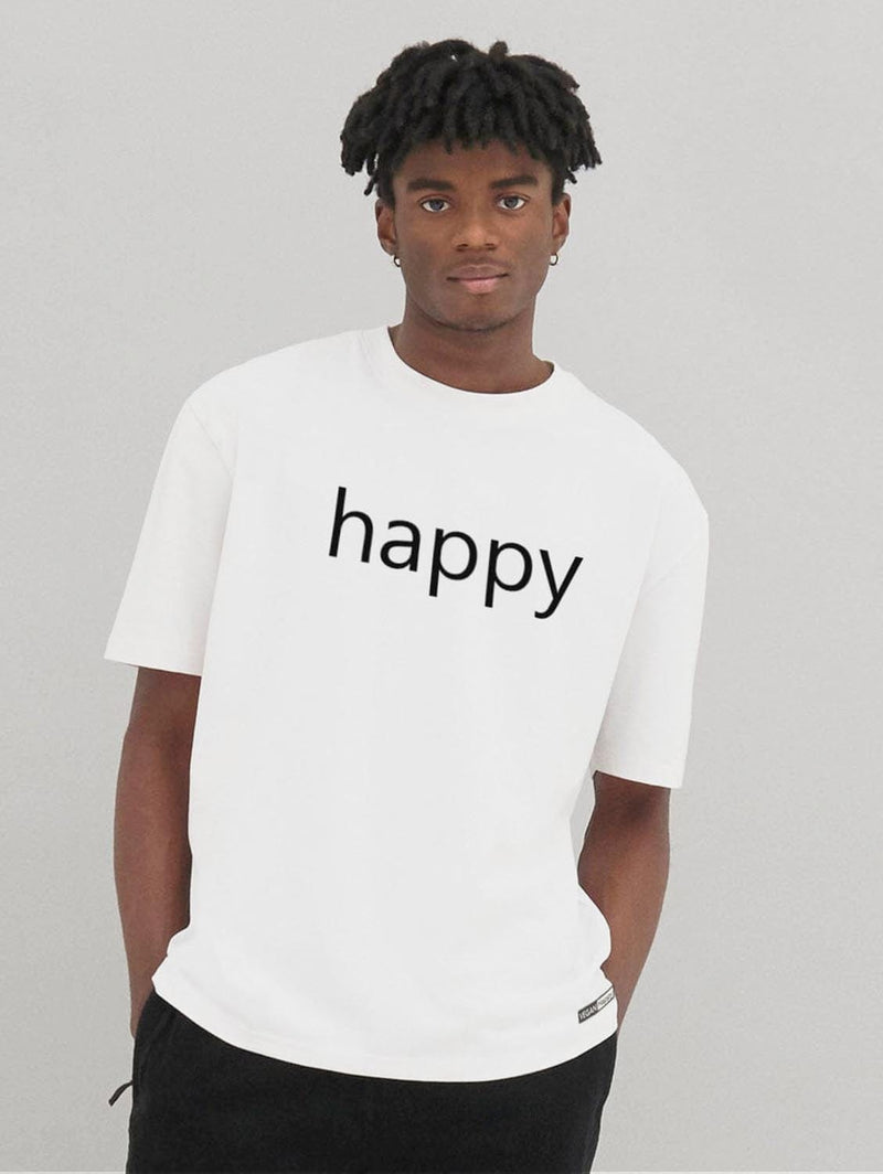 VEGAN Happy *Vegan Unisex Oversized 'Happy' Tee