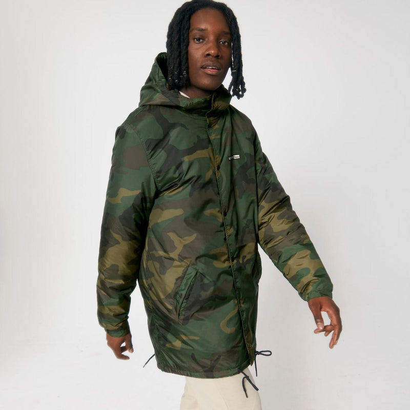 VEGAN Happy Vegan Unisex Padded Parka Camo AOP Jacket